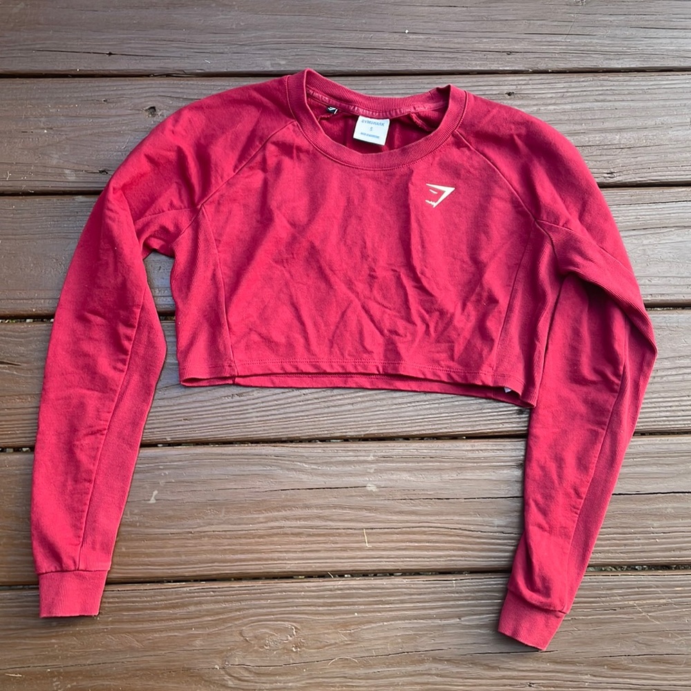 GymShark cropped long sleeve sweatshirt, size small